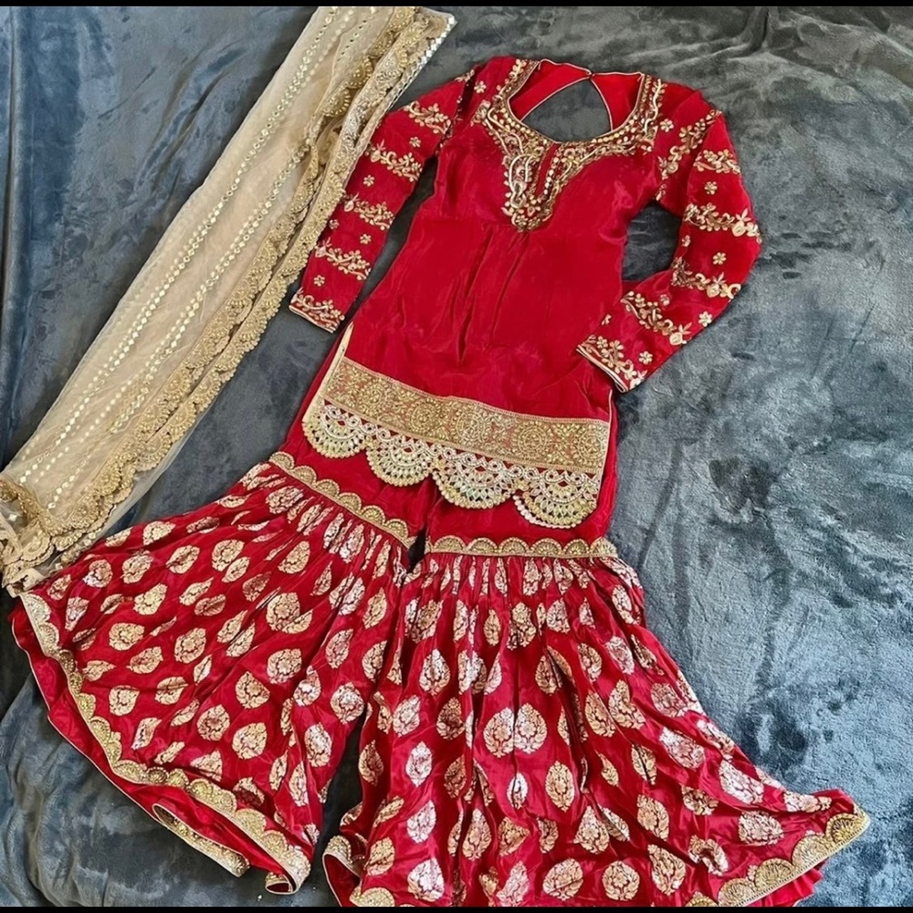 Heavy Banarasi pakistani / indian  gharara suit